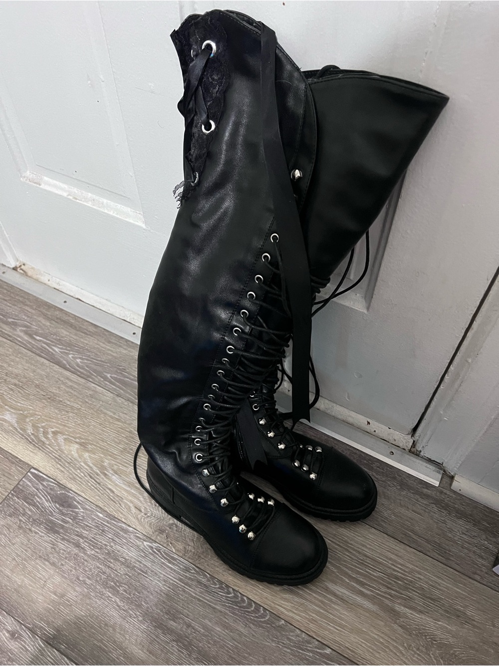 Dolls Kill Knee High Boots Customized